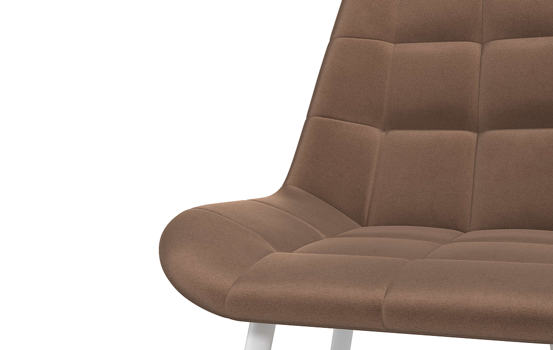 Кварта К / стул велюр конфетти корица/Цвет металл белый